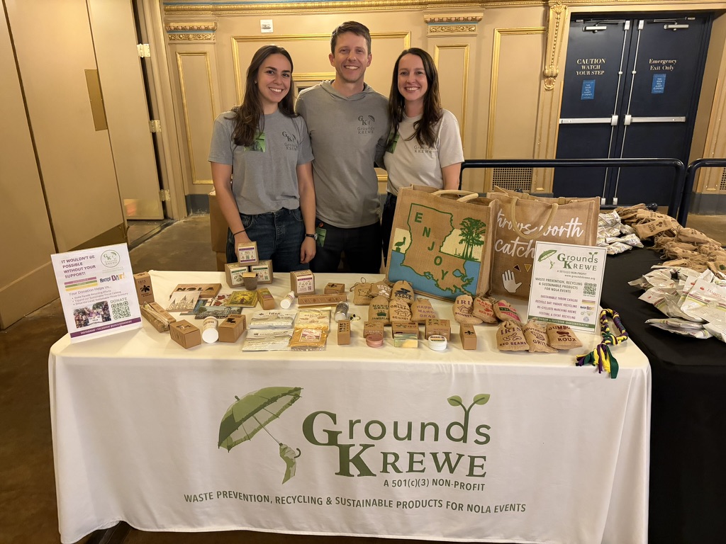 Grounds Krewe team members including Caroline Vanchiere, Brett Davis and Tricia Travis