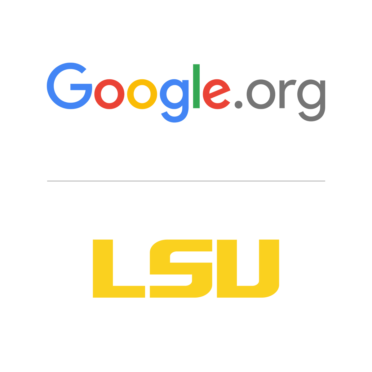 Google.org and LSU logos