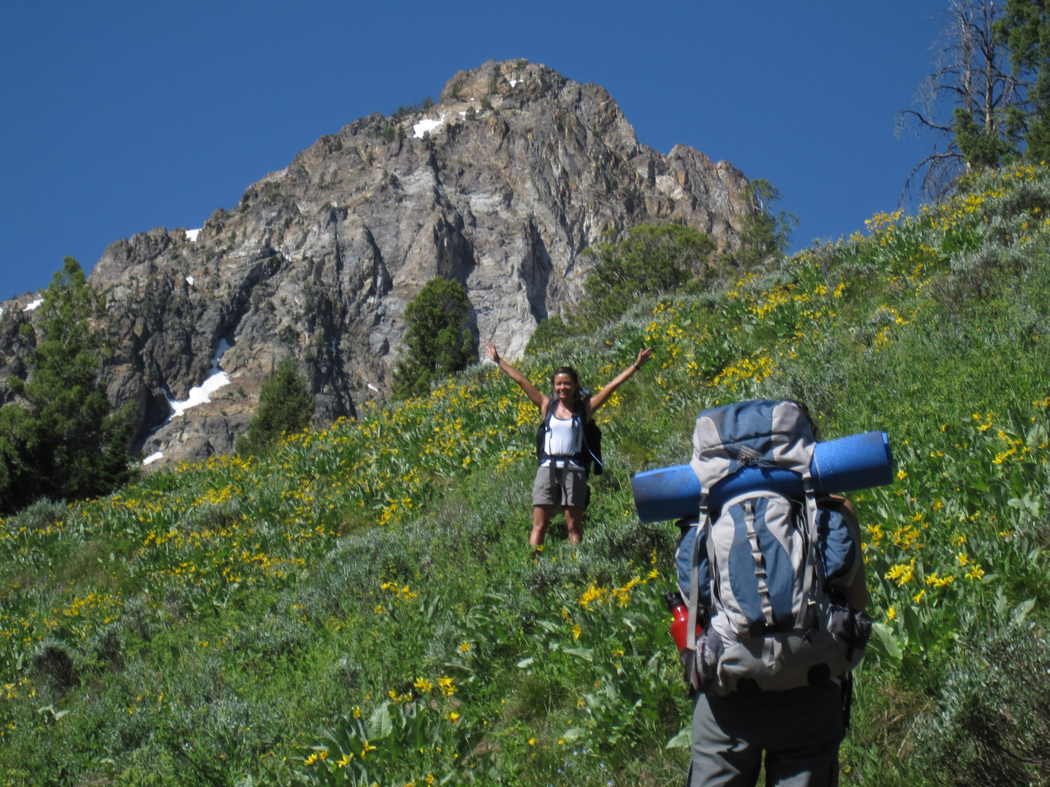 students on the side of a mountain